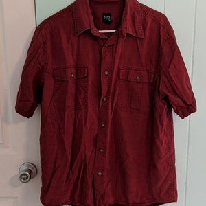 Men's Basic Editions Button Up Tee SZ L